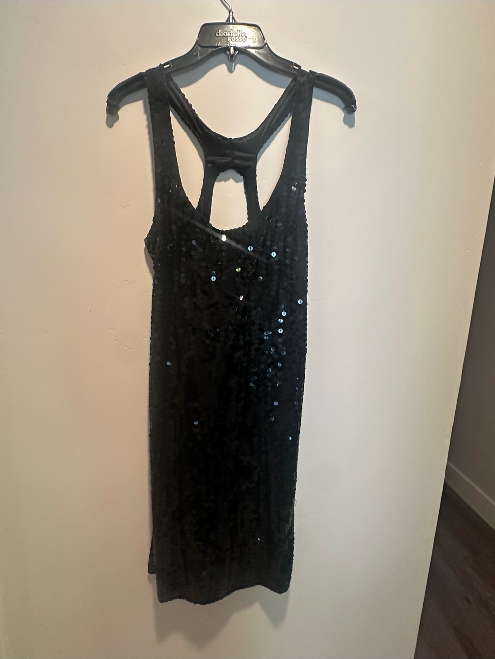 Vintage Sequin Black Dress Size 1/2 Racerback Cocktail Party Night Out